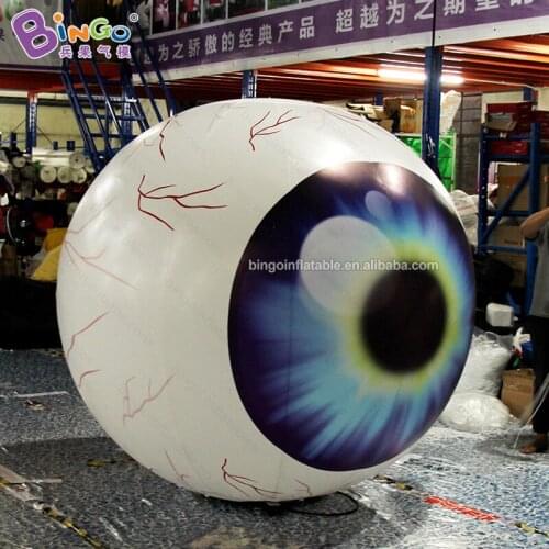 Hand-Made 2x2mH inflatable eyeball with LED lights for halloween decorations / cartoon eyeball balloon for display toys