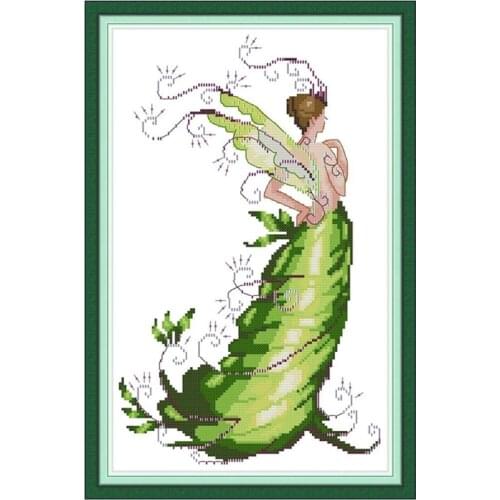 Plant fairy cross stitch kit aida 14ct 11ct count print canvas cross stitches needlework embroidery DIY handmade