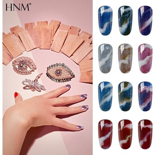 HNM Changeable Gel Nail Polish Manicure Multi Color Marble Effect Color Dizzy Base D1 D2 D3 Varnishes DIY UV LED Lamp Lacquer
