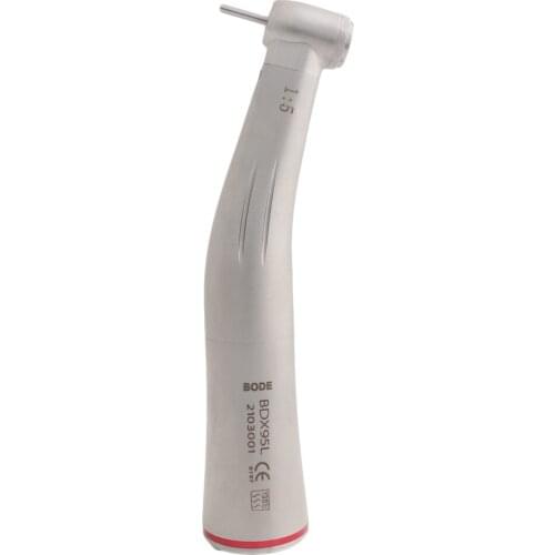 Dental LED Fibre Optic Contra Angle Handpiece 1:5 Increasing Air Turbine Inner Water Red Ring BDX95L