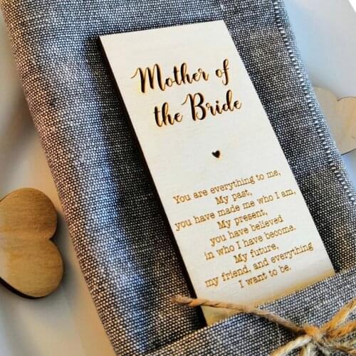 Mother of the Bride Wooden Place Card,Personalize Rustic Wedding Decor,Wedding Gifts For Guests,Wedding Decor, Napkin Rings