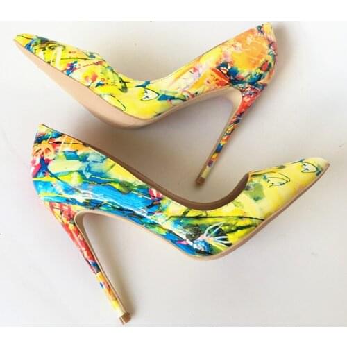 2019 Fashion free shipping yellow Patent Leather Poined Toe Stiletto Heel high heel shoe pump HIGH-HEELED SHOES dress shoes