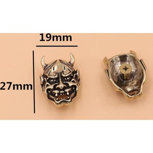 Solid brass material Evil head design leather craft wallet screws rivet DIY decoration button set 3pcs/lot