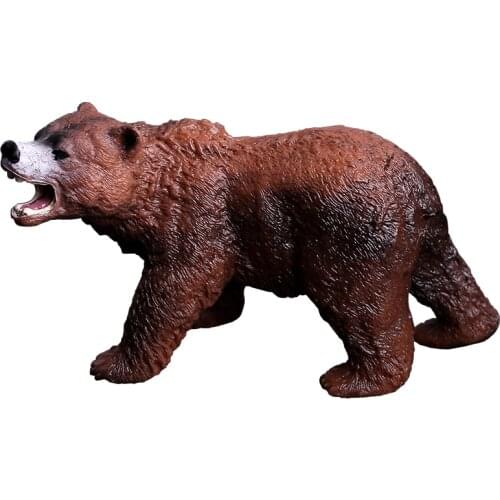 Home Decoration Figurines Plastic Simulated Action Figure Mini Wild Animals Bear Bird Peacock Rabbit Wolf Model Toy Craft