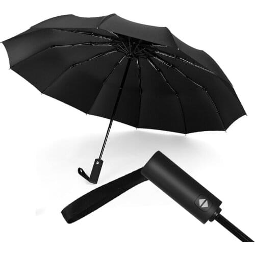 Wind Resistant Full Automatic Umbrellas 12Rib Strong Umbrella Man Business Folding Umbrella Male Large Windproof Car Paraguas