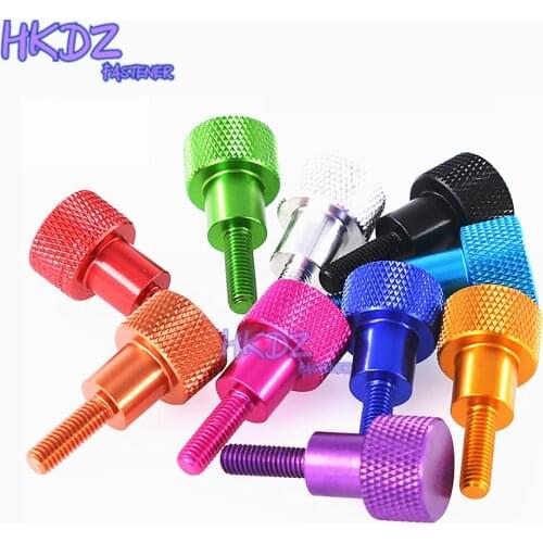 3pcs/lot M5/M6 Step Thumb Screw Bolt Aluminum Alloy Knurled Flat Head Fixed Chassis Hand-Tighten Screws Length 15mm