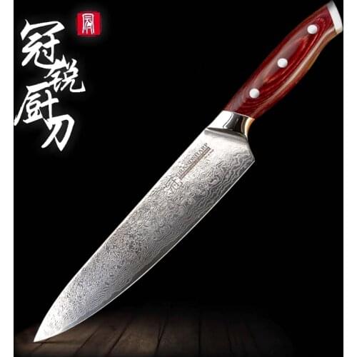 Damascus Kitchen Knife vg10 Japanese Damascus Chef Santoku Kitchen Knives Best Gift Cooking Tools Grandsharp Brand High Quality