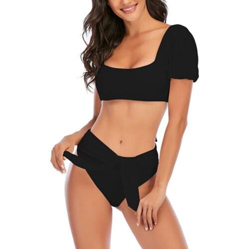 2021 New Sexy Bikini Solid White Swimsuit Women Swimwear Push Up Bikini Tanga Set Summer Beach Wear Brazilian Bathing Swim Suit