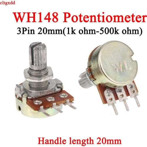 1x Stereo dual axis amplifier 3pin 20mm dual potentiometer, wh148 b2k b5k b10k b20k b50k b100k b500k 1k 2k 5k 10k 50k 100k 500k