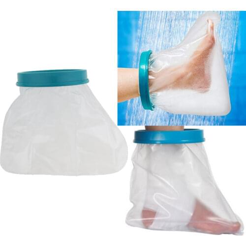 2Pcs Ankle Foot Waterproof Cast/Bandage Protector Sleeve Shower Bath Wound Cover