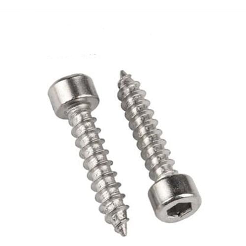 20/50pcs M2 M2.6 M3 M3.5 M4 304 A2-70 stainless steel Allen Hex Hexagon Socket Cap Head Self-tapping Screw Furniture Wood Screw