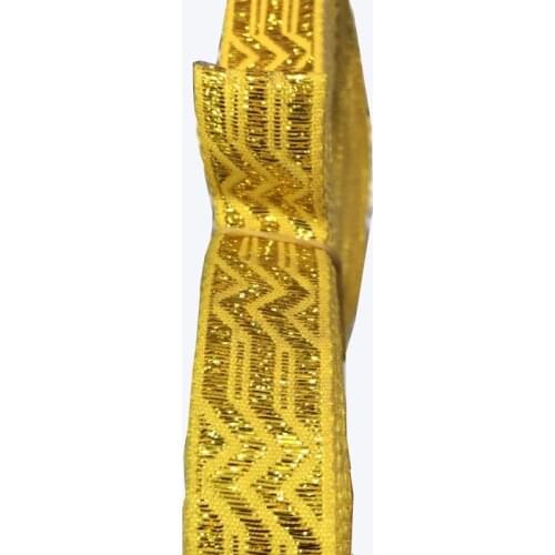 20yards/lot wide 1.2cm Woven Jacquard Ribbon Trims gold and silver color Geometric design for clothing accessory LS-0768
