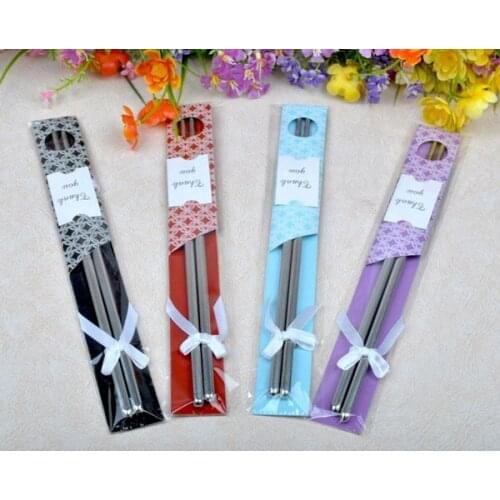 200pairs/lot Chinese style High-grade Stainless Steel Chopsticks for wedding favors and gifts