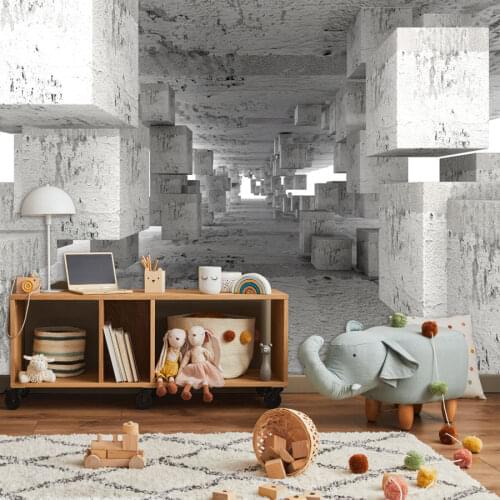 3d Brick Concrete Building Wallpapers for Living Room Silk Painting Walls Paper In Rolls TV Background Removable Murals Stickers