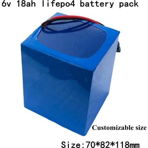 Lifepo4 Battery 6v 18ah 6.4v Lifepo4 Lithium Battery for 6V Childrens Toy Car Kids Electric Car Electric Wheelchair + 2A Charge