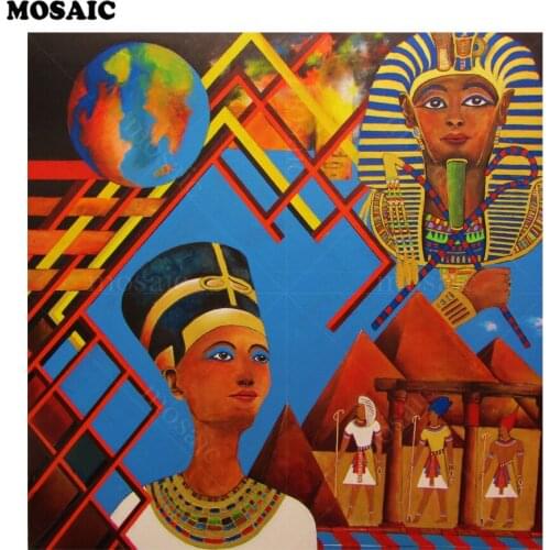 DIY Diamond Painting Cross Stitch Egyptian Religons,queen of Egypt 3D diamond Mosaic Embroidery Home Decoration Gift E373