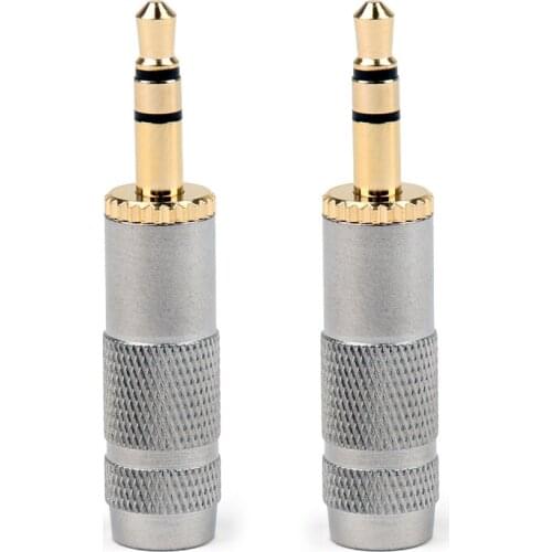 Areyourshop Sale 2PCS Gold Plated Stereo 3.5mm 3 Pole Repair Headphone Jack Plug Cable Audio Adapter