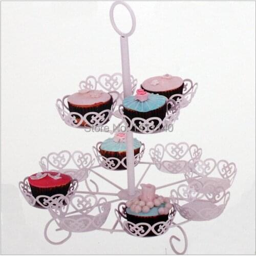 Free shipping 12 Cupcake Cake Dessert Multi Cup Tier Metal Holder Round Stand Tower for Wedding birthday party decor supplies