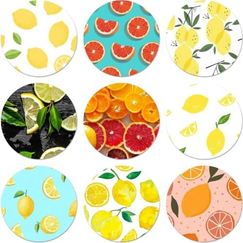 Fruit Cute Orange Lemon Badge Brooch Pin Accessories For Clothes Backpack Decoration gift 58mm