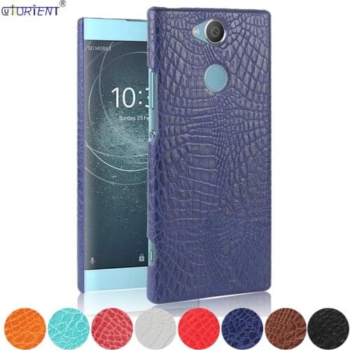 Phone Funda for Sony Xperia XA2 Plus Crocodile Skin Bumper Case XperiaXA2 Plus Hard PC Frame Cover SonyXA2 Plus Back Coque