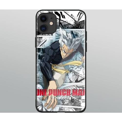 Garou one puch man anime Tempered Glass Soft Silicone For iPhone SE 6s 7 8 Plus X XR XS 11 Pro Max Phone Case Cover Shell
