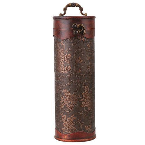 Cylinder Vintage Retro Wooden Vintage Wine Bottle Storage Gift Box Case Holder Bottle Stopper Keep Wine Fresh storage box