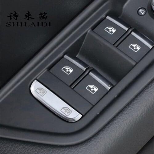 For Audi A4 B9 S4 A5 S5 RS4 Interior Door Window Glass Switch Button Styling Armrest panel safety button Car Cover Stickers Trim