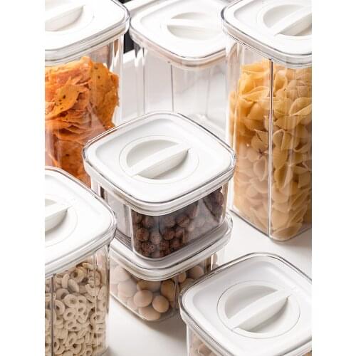 Dry food sealed container with lid, food grade plastic storage container, transparent large-capacity grain storage box