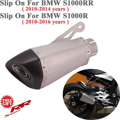 60MM Motorcycle Exhaust Slip on For BMW S1000R 2010 - 2016 S1000RR 2010 - 2014 Moto Muffler DB Killer Removable With E-mark Code