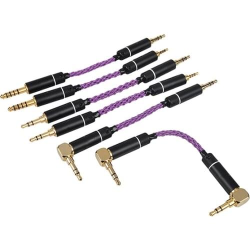 OKCSC HiFi Adapter Cable 2.5mm 4.4mm Balanced Plug Male to Male 3.5mm Dad Audio Cable Copper Silver for Headphone MP3 Player