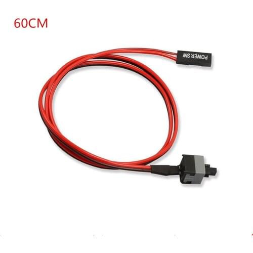 ATX 100PCS Desktop Computer 2Pin PC Power on/off Push Button Reset Cable Cord switch Cables Re-starting SW I/O Re-set Power 60CM