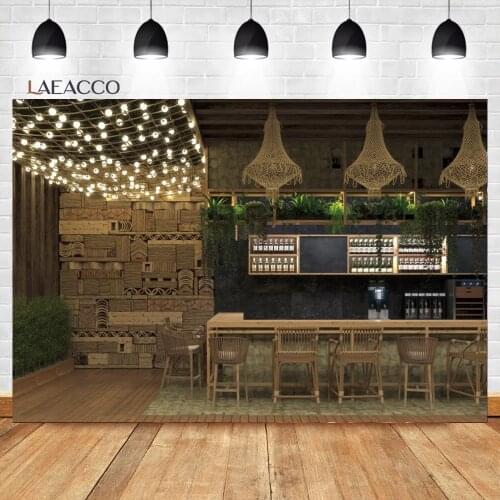 Laeacco Vintage Modern Bar Night Club Wine Lights Chair Photography Backdrops Photo Backgrounds Grunge Portrait Photophone Props