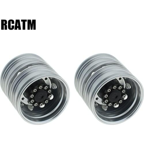 1:14 Scale 1 Pair Metal Rear Wheel Rim for 1/14 Tamiya RC Truck Trailer Tipper Scania 620 Benz Actros Volvo MAN Lesu