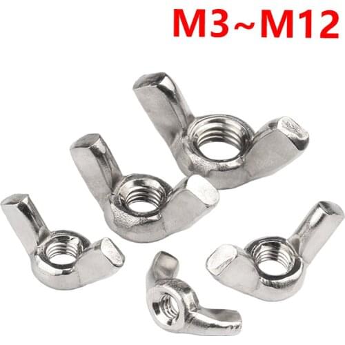 Metric 304 Stainless Steel Wing Nuts Thumb Butterfly Fastener Nuts Galvanized Black Carbon Steel M3 M4 M5 M6 M8 M10 M12