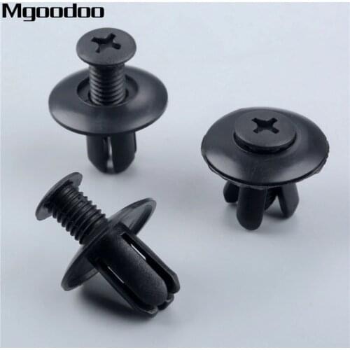 Mgoodoo 50pcs/set 8mm Hole Door Rivet Plastic Clip Fasteners Black Cars Lined Cover Barbs Rivet Auto Fasteners Hot