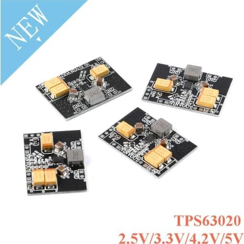 TPS63020 Power Supply Module Low Ripple Automatic Step Up Step Down Buck-boost Board Module 2.5V 3.3V 4.2V 5V Lithium Battery