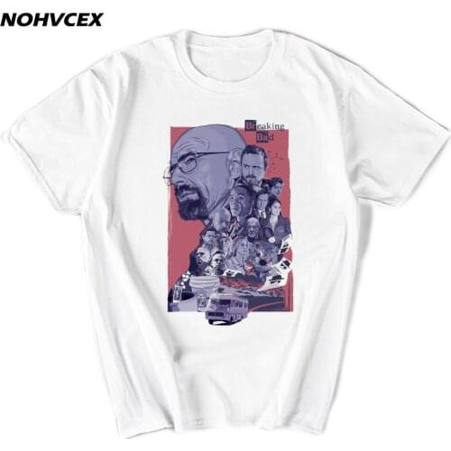 Breaking Bad Men T Shirts Retro TV Heisenberg Jessie Pinkman Funny Print Tees Short Sleeve Tops