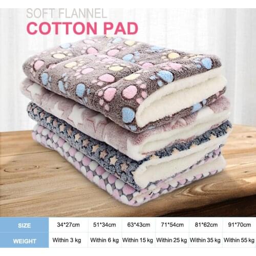 Soft Flannel Thickened Pet Soft Fleece Pad Pet Blanket Bed Mat For Puppy Dog Cat Sofa Cushion Home Rug Keep Warm Sleeping Cover