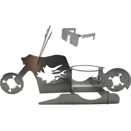 2021 New BBQ Rack Shape Roaster Rack Stand Stainless Steel Roster Chicken Stand With Beer Can Holder Motorcycle Grill