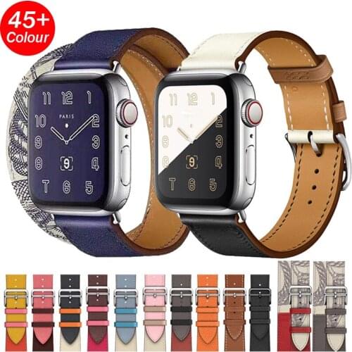 New Colour Leather Loop Bracelet Belt Wrist Band for Apple Watch 6 SE 5 4 42MM 38MM 44MM 40MM Strap for IWatch 6 5 4 3 Wristband