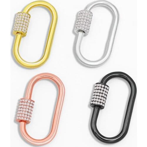 OCESRIO DIY Hanging Chains Accessories Oval Spiral Locket Hooks Screw Clasp For Handmade Necklace Making Supplies cspa028