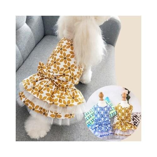 Pet Clothes, Spring and Summer Cotton, Dog Skirts, Summer Teddy, Bichon, Small Dogs, Princess Dress, Pet Supplies