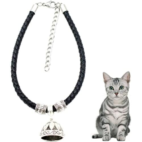 Cowhide woven Pet collar Adjustable Leather rope Pet Small Dog collar Kitten Collar cat necklace for pet cats products for pets