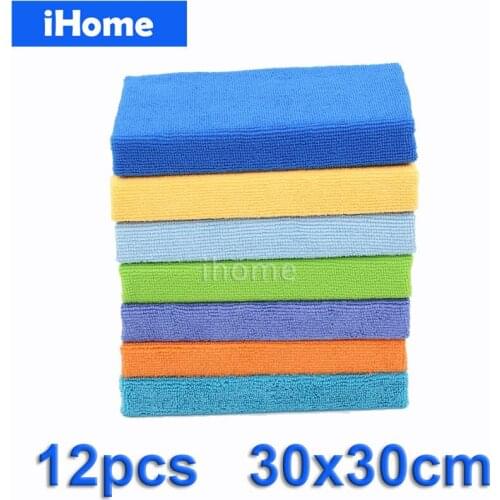 Durable 12pc 30cm Microfiber Cleaning Towel Wiping Dust Rugs High Abosrbent Lint Free Cleasing Cloth for Kitchen Car Windows