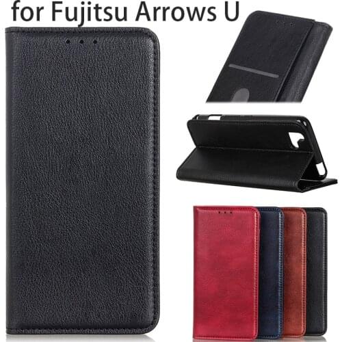 For Fijitsu Arrows U Luxury Magnetic Lychee PU Leather Flip Case, ArrowsU Wallet Stand Cover fundas
