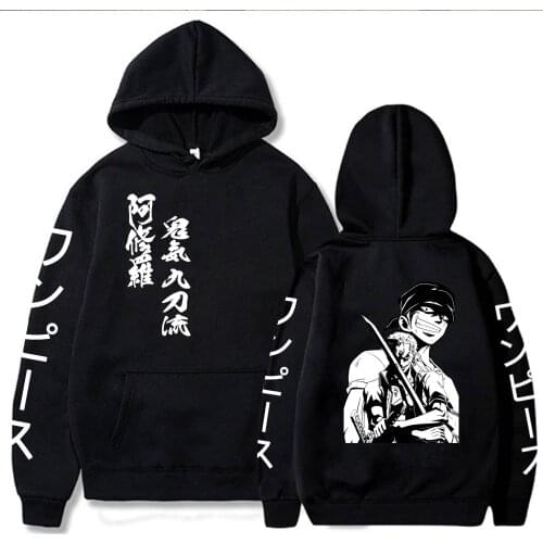Funny Anime One Piece Hoodies Men Women Long Sleeve Sweatshirt Roronoa Zoro Tops Clothes