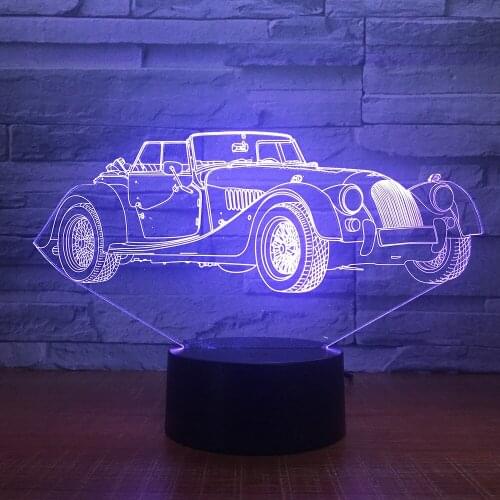 Car Shape LED 3D Light Night with Remote control 7 Colors Change AA battery RGB Table Lamp Home Decor Night Lamp Kids Gfit