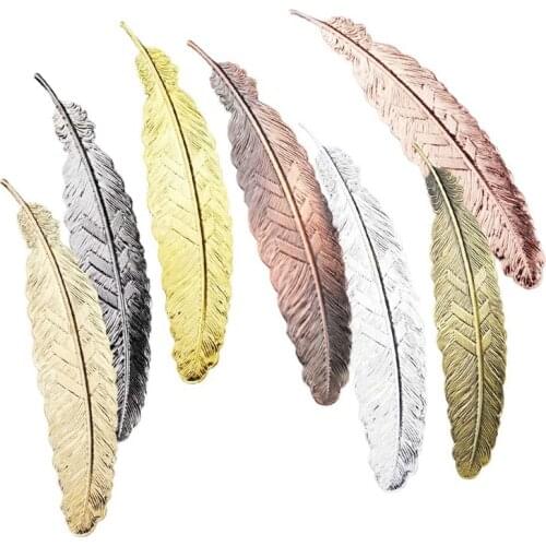 Creative Silver Gold Color Metal Feather Bookmark Chinese Style Vintage Marker Nice Cool Book Markers School Supplies