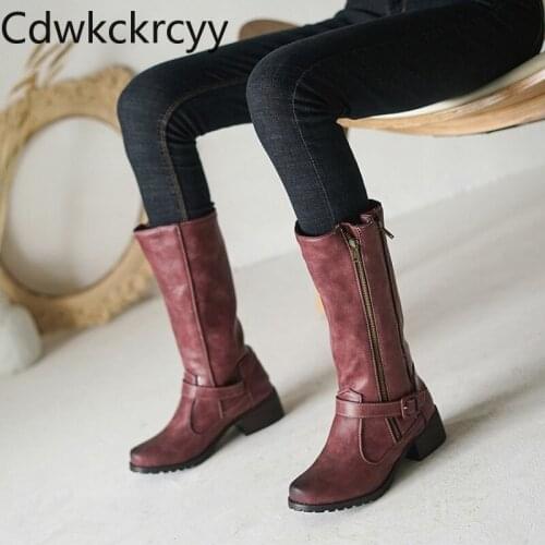 Winter The New fashion British style trend Martin boots Beige Red wine ArmyGreen Casual student High heels Women boots 34-45