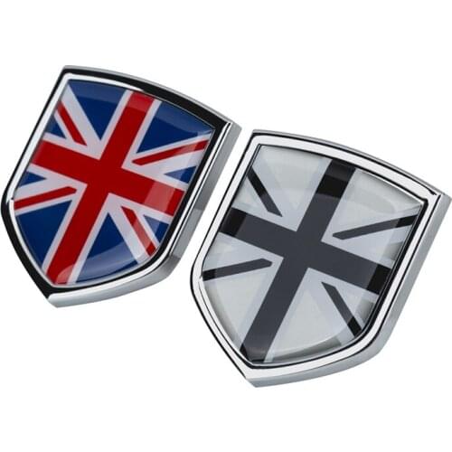 1 Pair Car Side 3D Sticker United Kingdom Emblem Auto Body Badge Decal National Flag Shield Auto Exterior Decoration Accessories